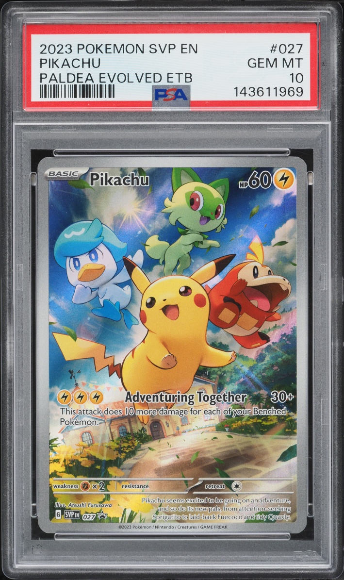2023 Pokemon Scarlet & Violet Promo Paldea Evolved ETB Full Art Pikachu #27 PSA 10 GEM MINT
