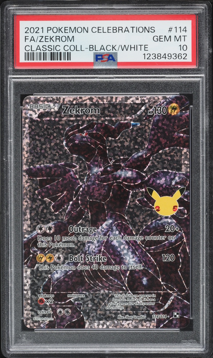 2021 Pokemon SWSH Celebrations Classic Collection Full Art Zekrom #114 PSA 10 GEM MINT