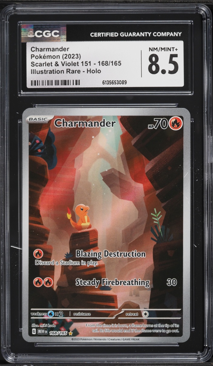 2023 Pokemon Scarlet & Violet 151 IR Charmander #168 CGC 8.5 NM-MT+