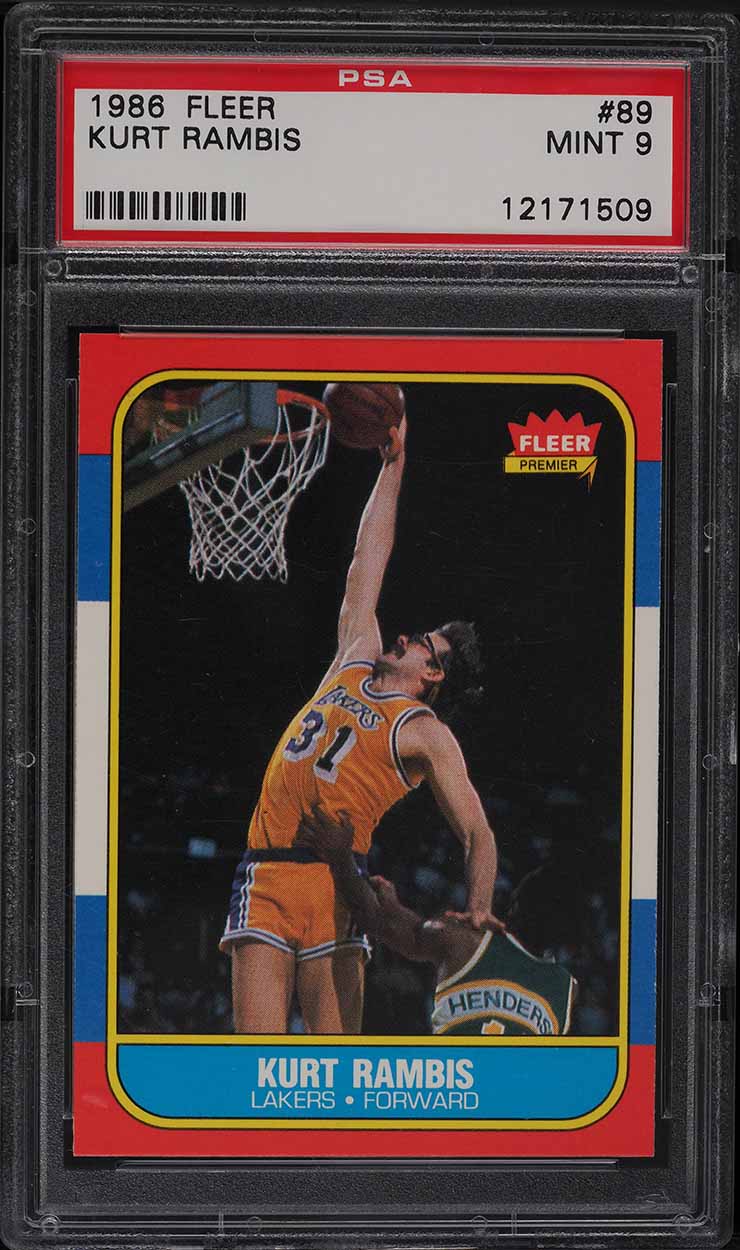 1986 Fleer Basketball Kurt Rambis ROOKIE #89 PSA 9 MINT