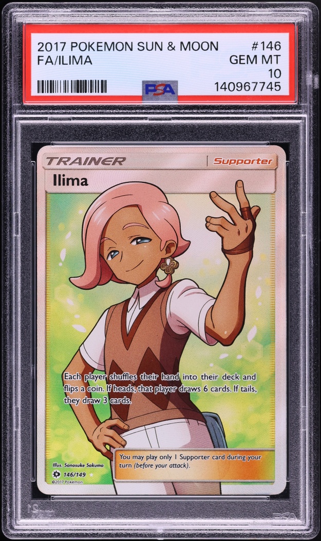 2017 Pokemon Sun & Moon Full Art Ilima #146 PSA 10 GEM MINT