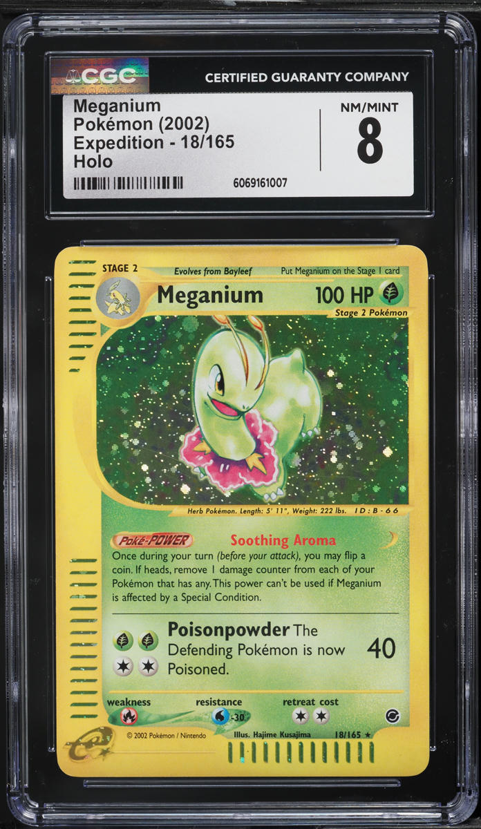 2002 Pokemon Expedition Holo Meganium #18 CGC 8 NM-MT