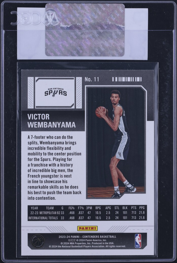 2023 Panini Contenders Victor Wembanyama ROOKIE #11 CGC AUTH