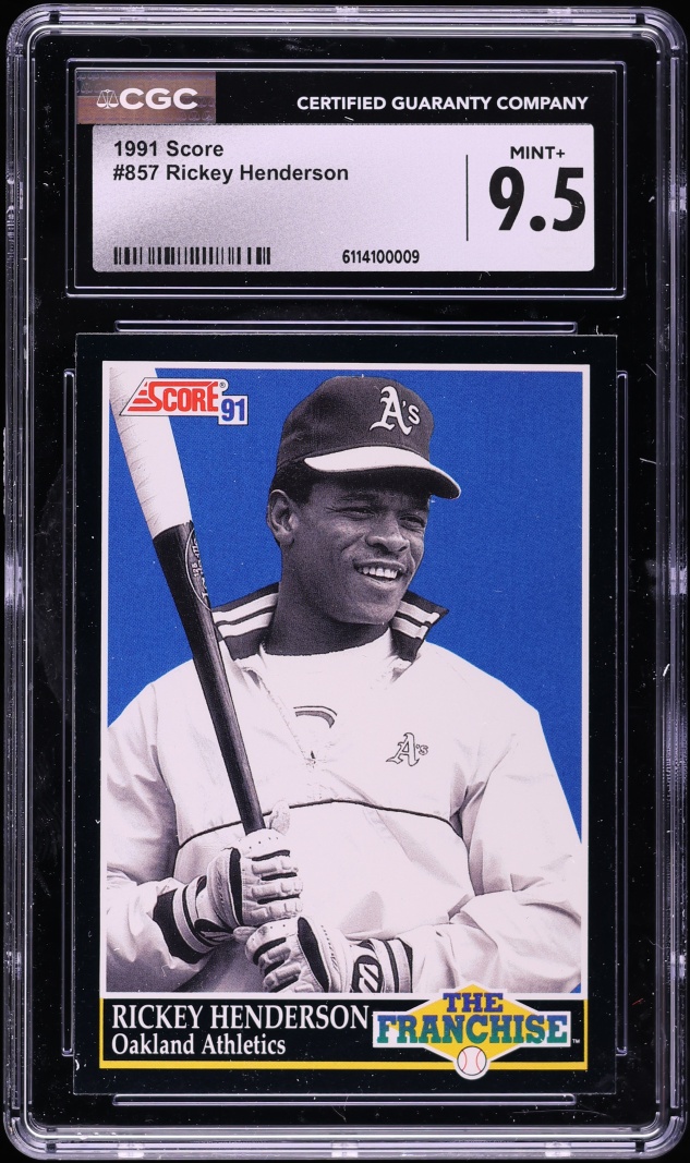 1991 Score Rickey Henderson #857 CGC 9.5 MINT+
