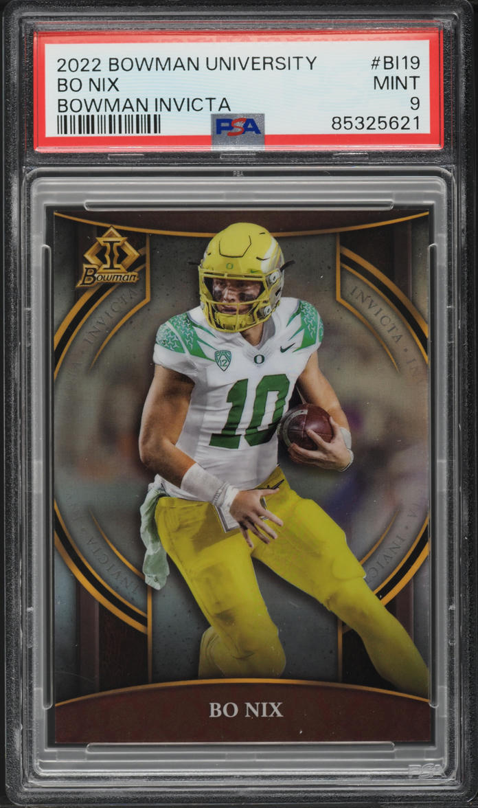 2022 Bowman University Invicta Bo Nix ROOKIE #BI-19 PSA 9 MINT