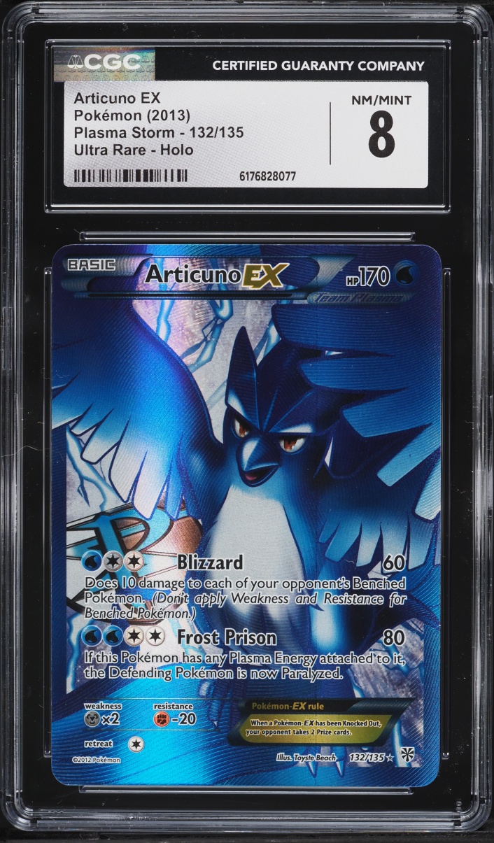 2013 Pokemon Black & White Plasma Storm Full Art Articuno EX #132 CGC 8 NM-MT