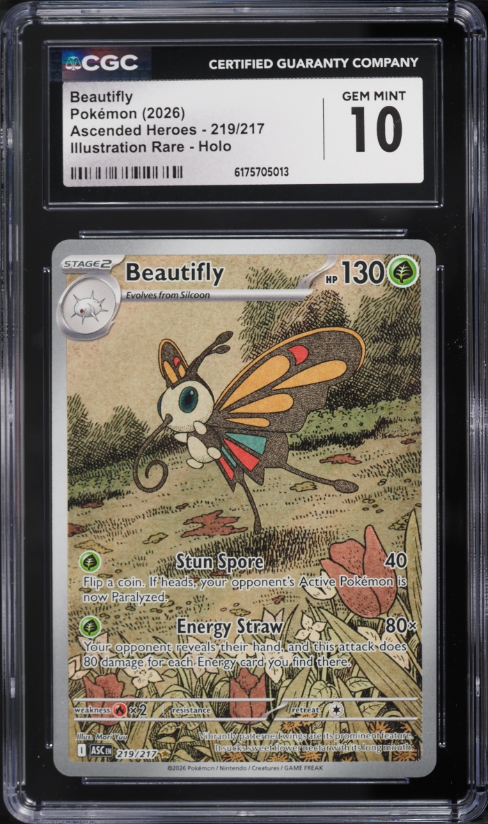 2026 Pokemon Mega Evolution Ascended Heroes IR Beautifly #219 CGC 10 GEM MINT