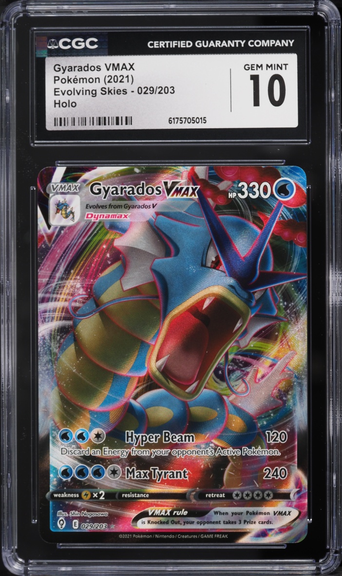2021 Pokemon Sword & Shield Evolving Skies Alt Art Gyarados VMAX #29 CGC 10 GEM MINT
