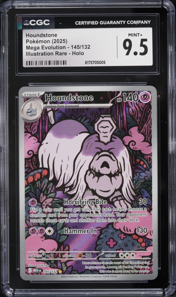 2025 Pokemon Mega Evolution IR Houndstone #145 CGC 9.5 MINT+