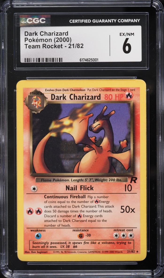 2000 Pokemon Team Rocket Dark Charizard #21 CGC 6 EXMT