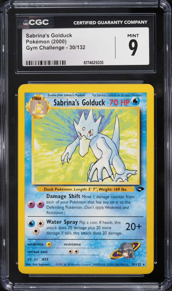 2000 Pokemon Gym Challenge Sabrina's Golduck #30 CGC 9 MINT