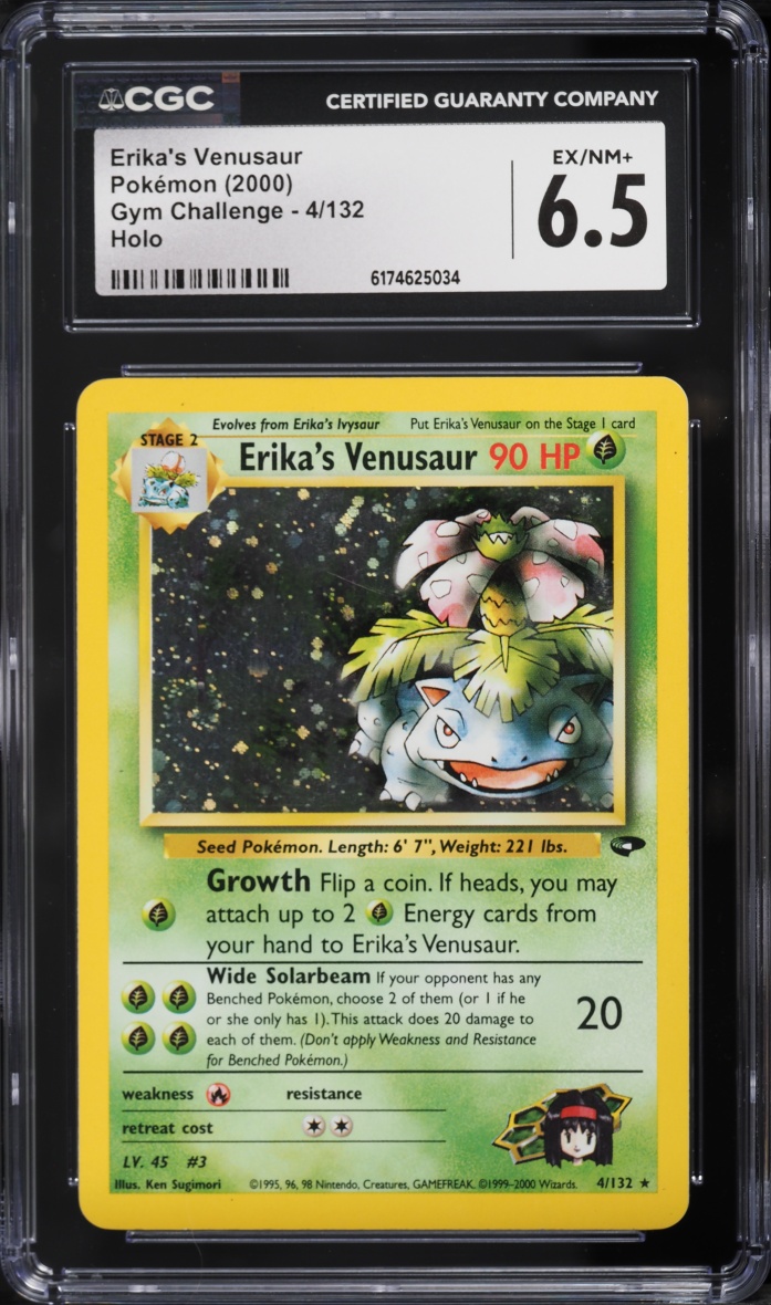 2000 Pokemon Gym Challenge Holo Erika's Venusaur #4 CGC 6.5 EXMT+