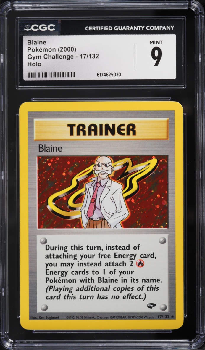 2000 Pokemon Gym Challenge Holo Blaine #17 CGC 9 MINT