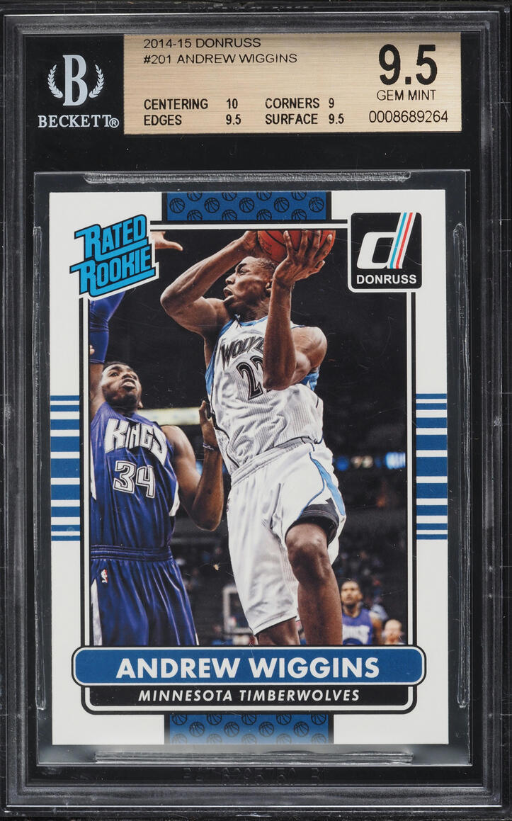 2014 Donruss Basketball Andrew Wiggins ROOKIE #201 BGS 9.5 GEM MINT