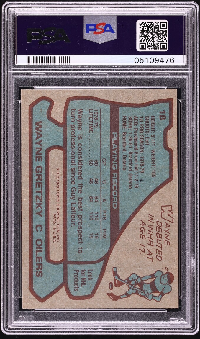 1979 Topps Hockey Wayne Gretzky ROOKIE #18 PSA 9 MINT