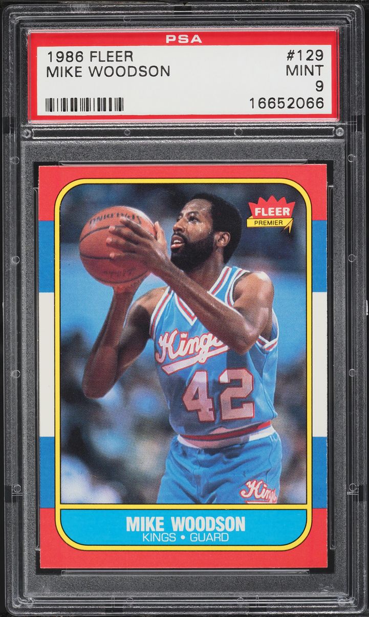 1986 Fleer Basketball Mike Woodson #129 PSA 9 MINT