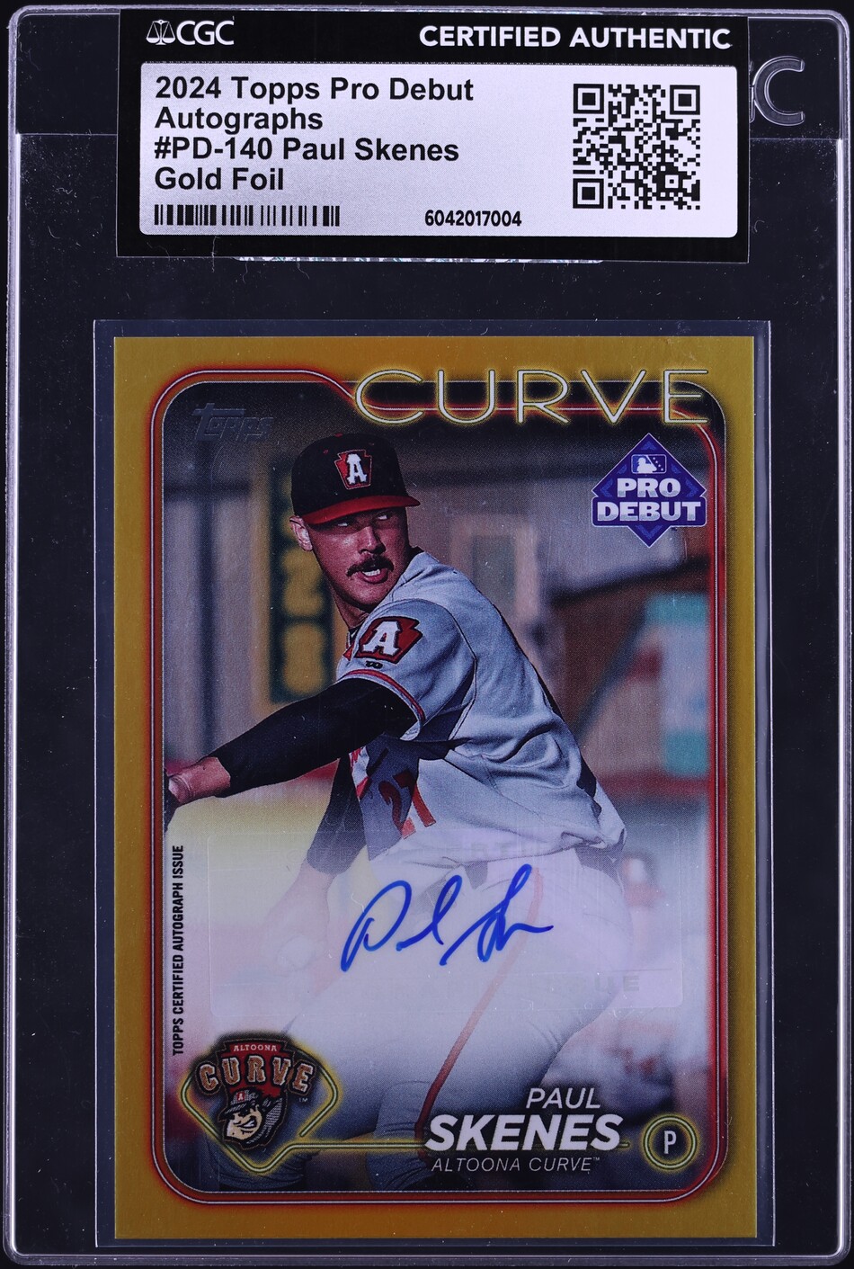 2024 Topps Pro Debut Gold Foil Paul Skenes ROOKIE AUTO /50 #PD-140 CGC AUTH