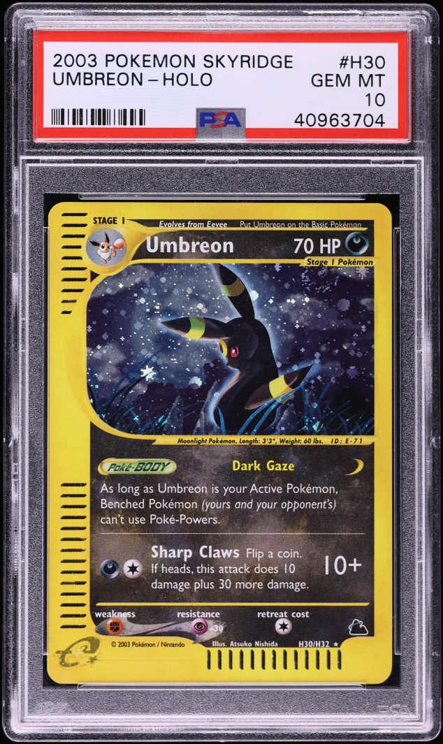2003 Pokemon Skyridge Holo Umbreon #H30 PSA 10 GEM MINT