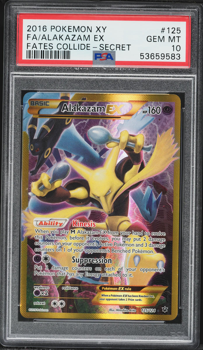 2016 Pokemon XY Fates Collide Full Art Alakazam EX #125 PSA 10 GEM MINT