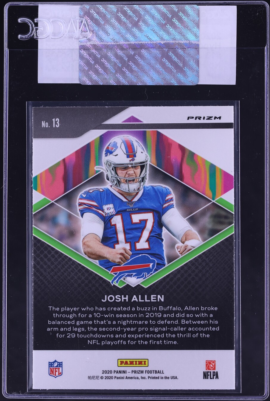 2020 Panini Prizm Hype No Huddle Josh Allen #13 CGC AUTH