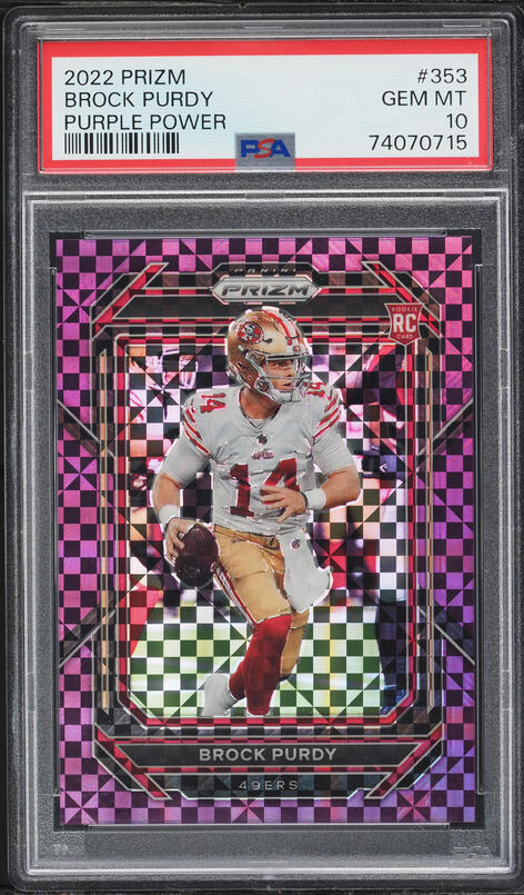 2022 Panini Prizm Silver Brock Purdy ROOKIE AUTO #353 PSA 10 GEM