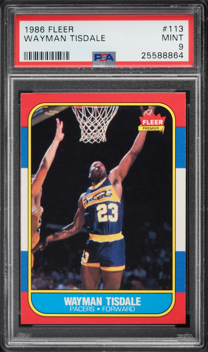 1986 Fleer Basketball Wayman Tisdale ROOKIE #113 PSA 9 MINT