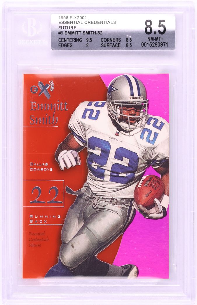 1998 Skybox E-X2001 Essential Credentials Future Emmitt Smith /52 #9 BGS 8.5 NM-MT+