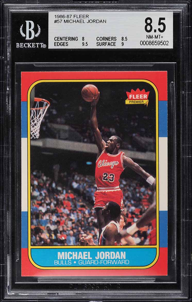 1986 Fleer Basketball Michael Jordan ROOKIE #57 BGS 8.5 NM
