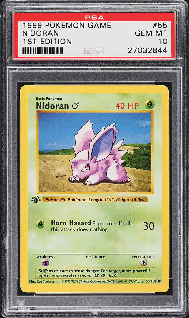 1999 Pokemon Base Set Shadowless 1st Edition Nidoran #55 PSA 10 GEM MINT