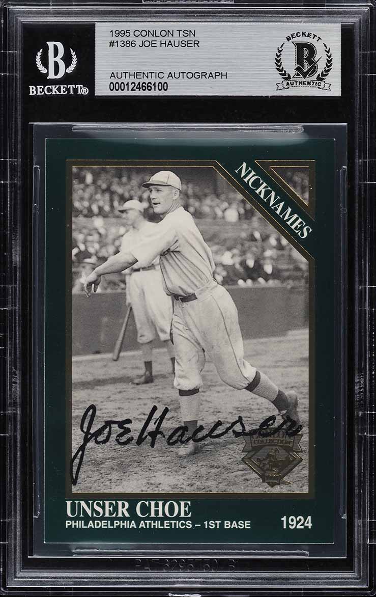 1995 Conlon Tsn Joe Hauser AUTO #1386 BAS BGS AUTH on Fanatics Collect