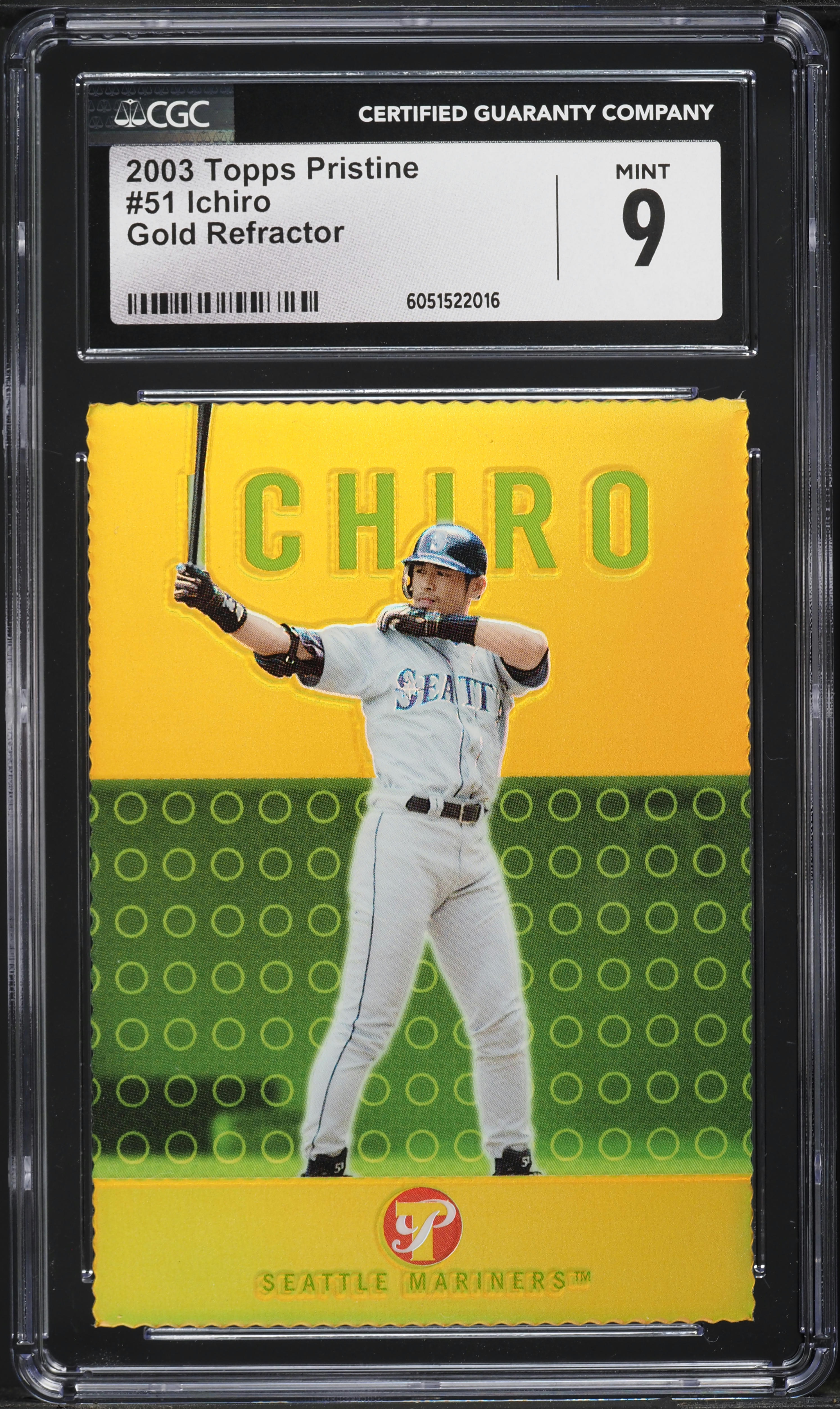 2003 Topps Pristine Gold Refractor Ichiro /69 #51 CGC 9 MINT on