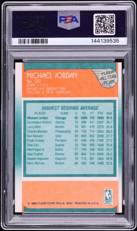 1988 Fleer All Star Michael Jordan #120 PSA 7 NRMT