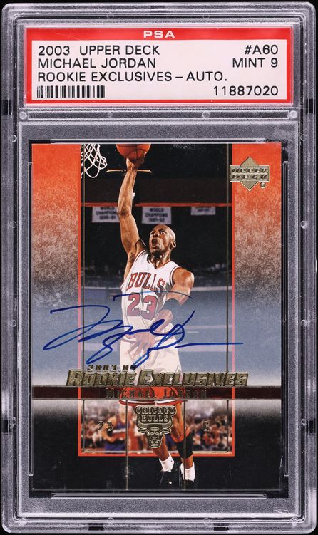 2003 Upper Deck Exclusives Michael Jordan AUTO #A60 PSA 9 MINT