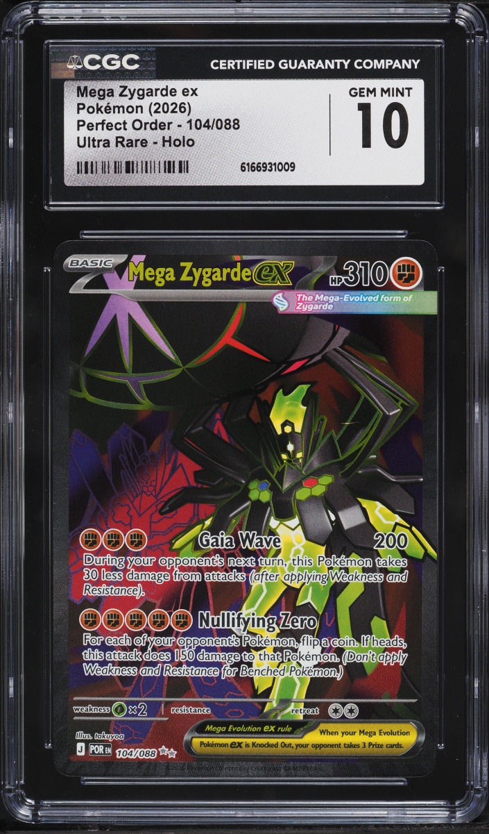2026 Pokemon Mega Evolution Perfect Order Full Art Mega Zygarde Ex #104 CGC 10 GEM MINT