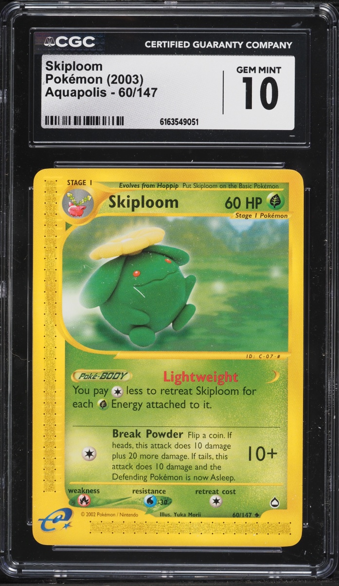 2003 Pokemon Aquapolis Skiploom #60 CGC 10 GEM MINT