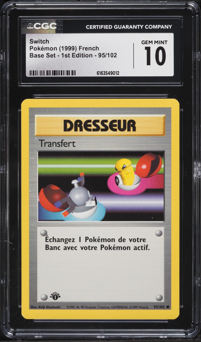 1999 Pokemon French Base Set 1st Edition Switch #95 CGC 10 GEM MINT