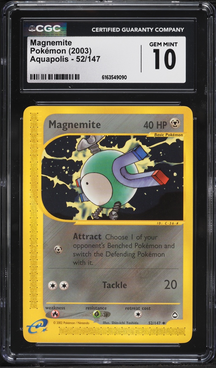 2003 Pokemon Aquapolis Magnemite #52 CGC 10 GEM MINT