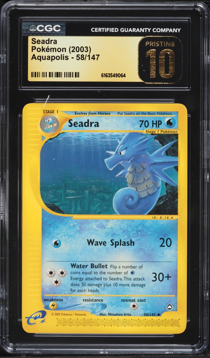 2003 Pokemon Aquapolis Seadra #58 CGC 10 PRISTINE