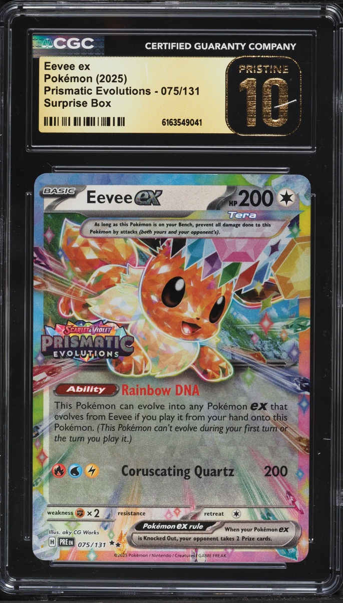2025 Pokemon Scarlet & Violet Prismatic Evolutions Surprise Box Eevee EX #75 CGC 10 PRISTINE
