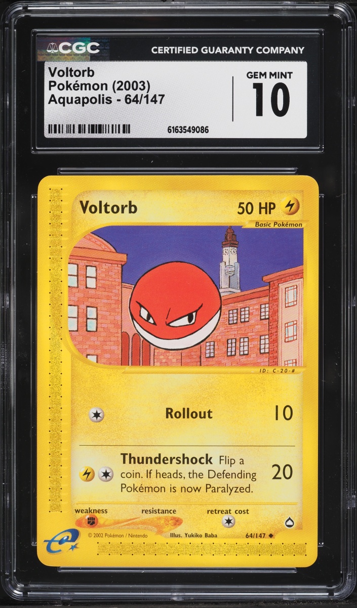 2003 Pokemon Aquapolis Voltorb #64 CGC 10 GEM MINT