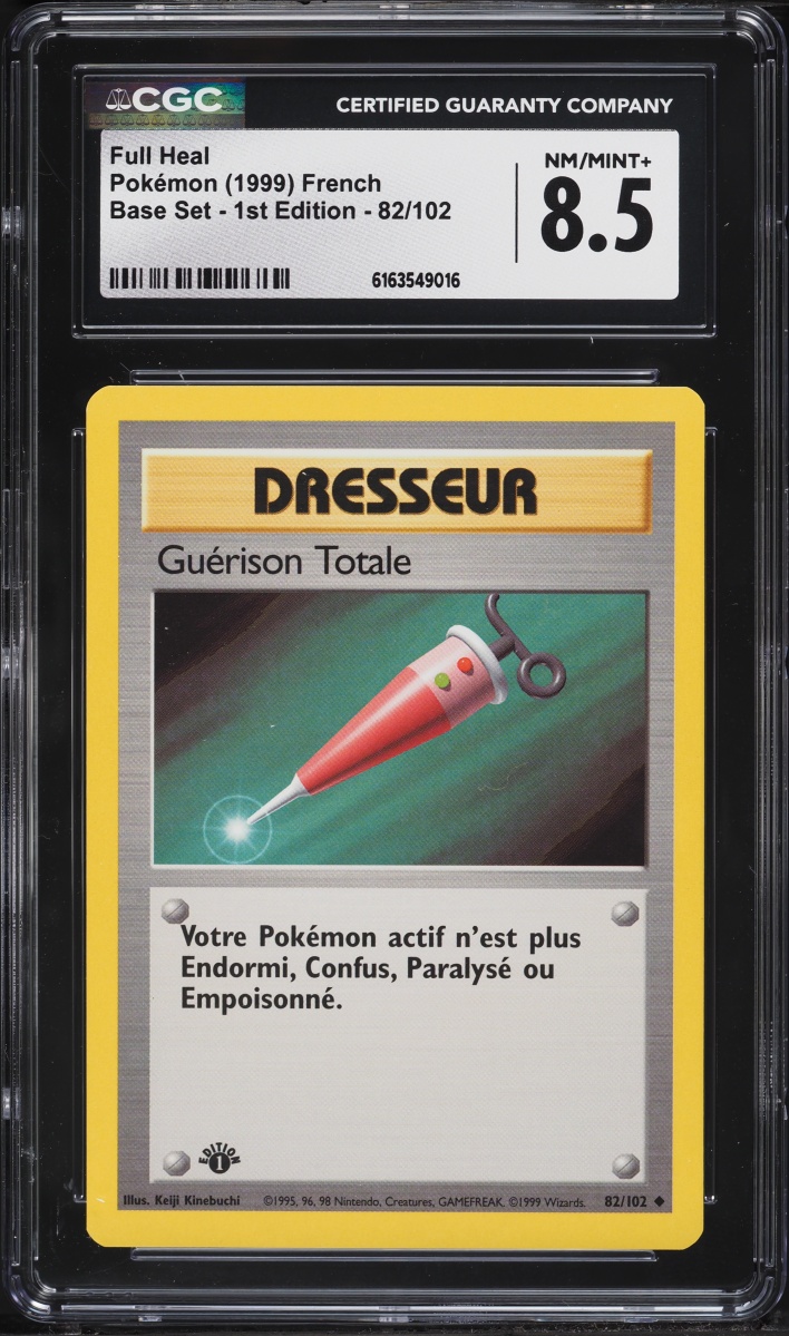 1999 Pokemon French Base Set 1st Edition Full Heal #82 CGC 8.5 NM-MT+