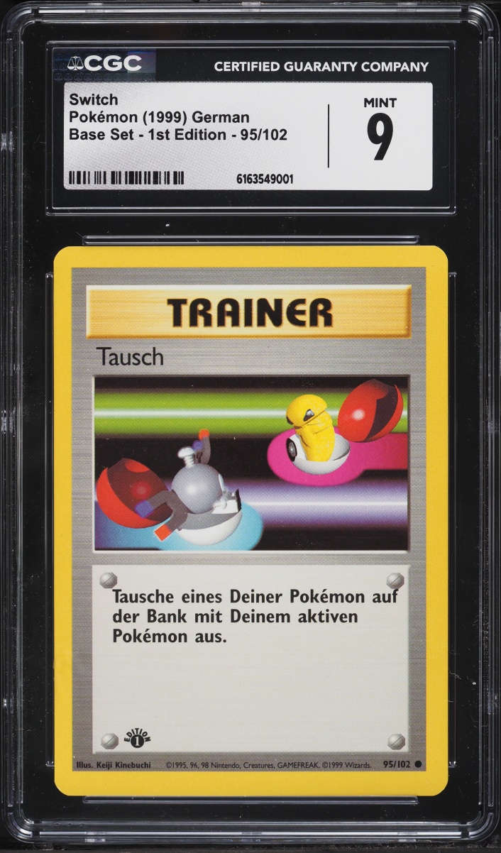 1999 Pokemon German Base Set 1st Edition Switch #95 CGC 9 MINT