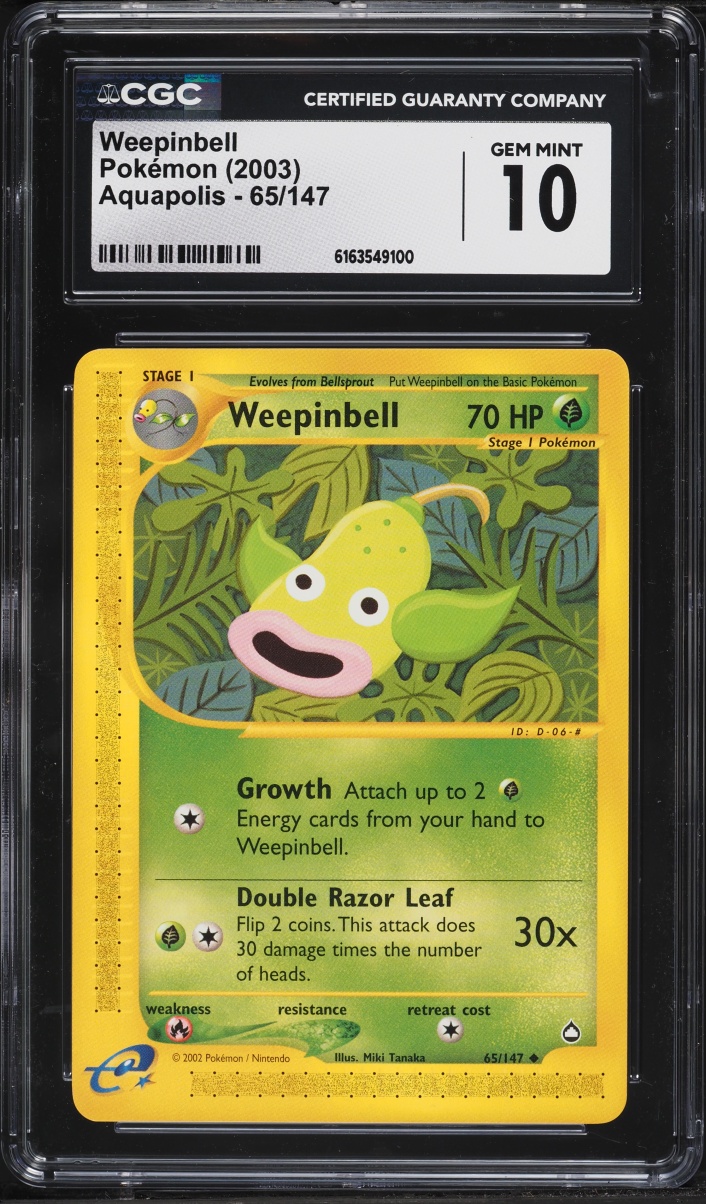 2003 Pokemon Aquapolis Weepinbell #65 CGC 10 GEM MINT