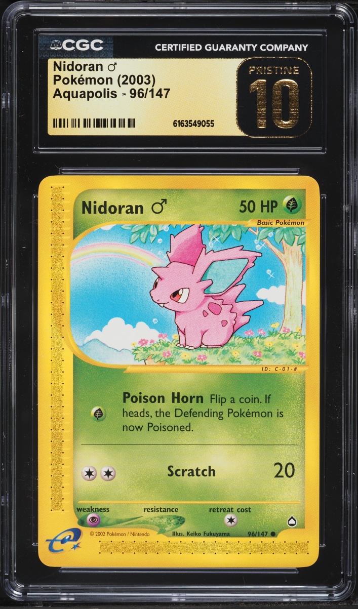2003 Pokemon Aquapolis Nidoran #96 CGC 10 PRISTINE