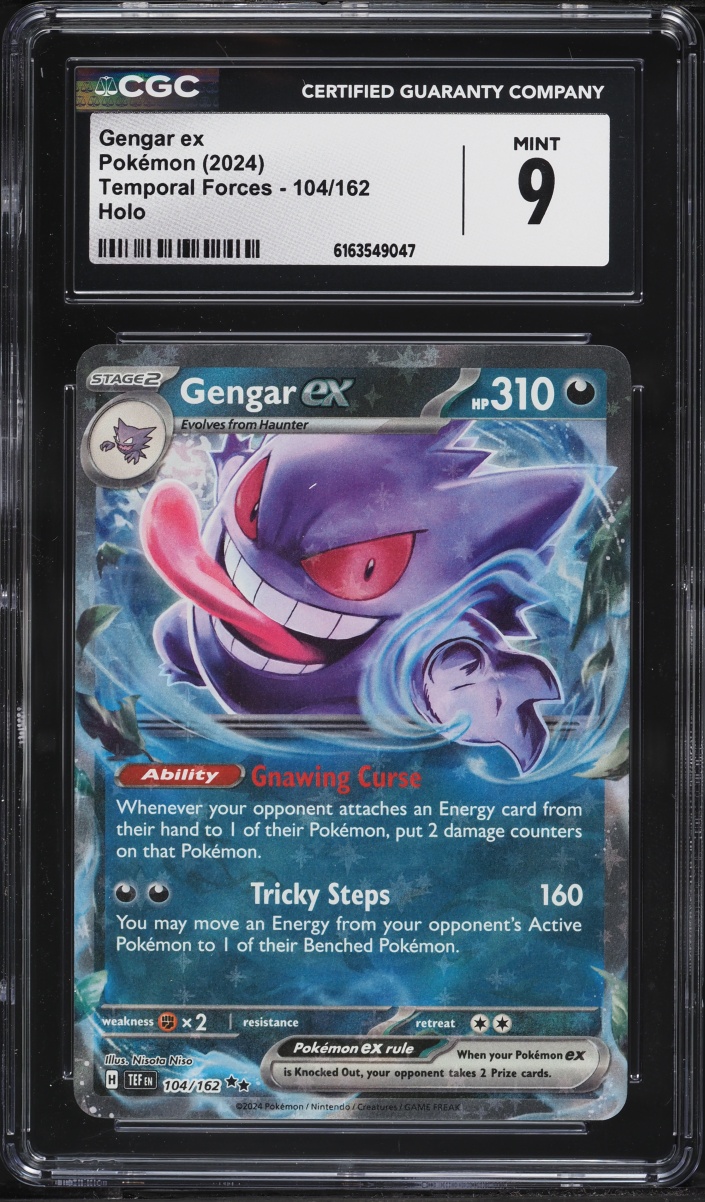 2024 Pokemon Scarlet & Violet Temporal Forces Holo Gengar Ex #104 CGC 9 MINT