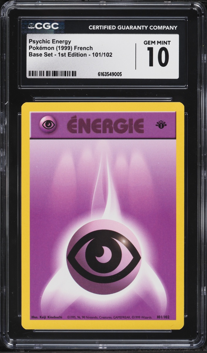 1999 Pokemon French Base Set 1st Edition Psychic Energy #101 CGC 10 GEM MINT