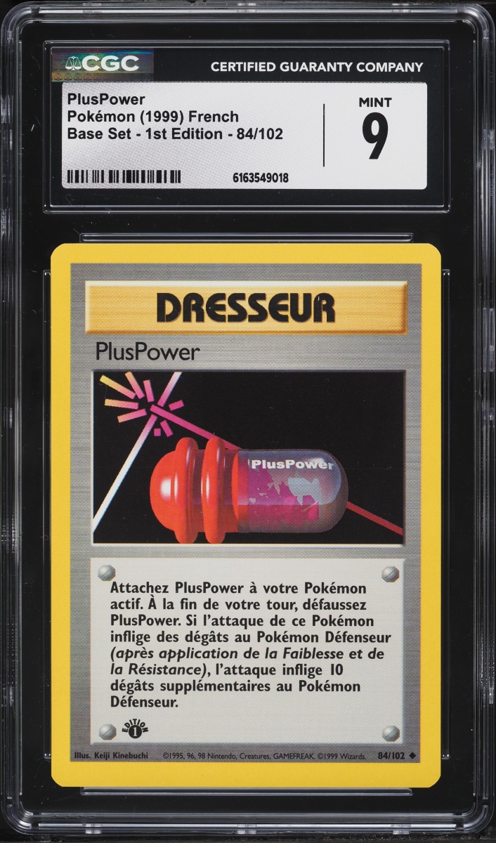 1999 Pokemon French Base Set 1st Edition PlusPower #84 CGC 9 MINT