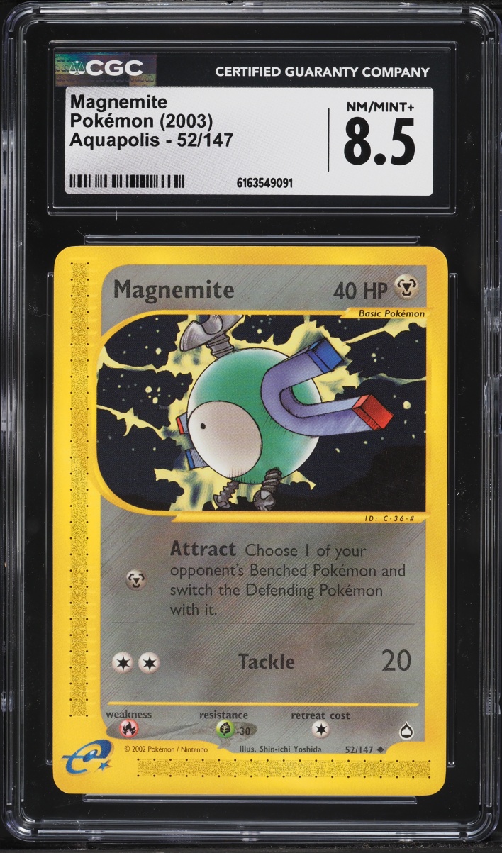 2003 Pokemon Aquapolis Magnemite #52 CGC 8.5 NM-MT+