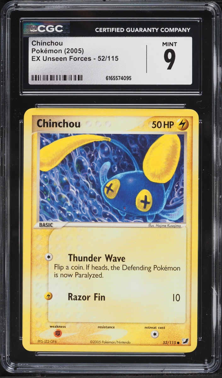 2005 Pokemon Ex Unseen Forces Chinchou #52 CGC 9 MINT