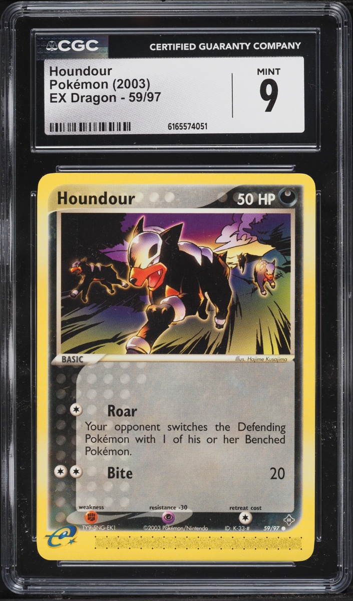 2003 Pokemon EX Dragon Houndour #59 CGC 9 MINT